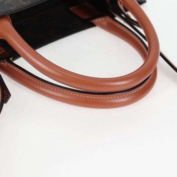 CELINE Triomphe Canvas Vertical Cabas Small Bag Pvc Black Gold - Picture 7 of 13